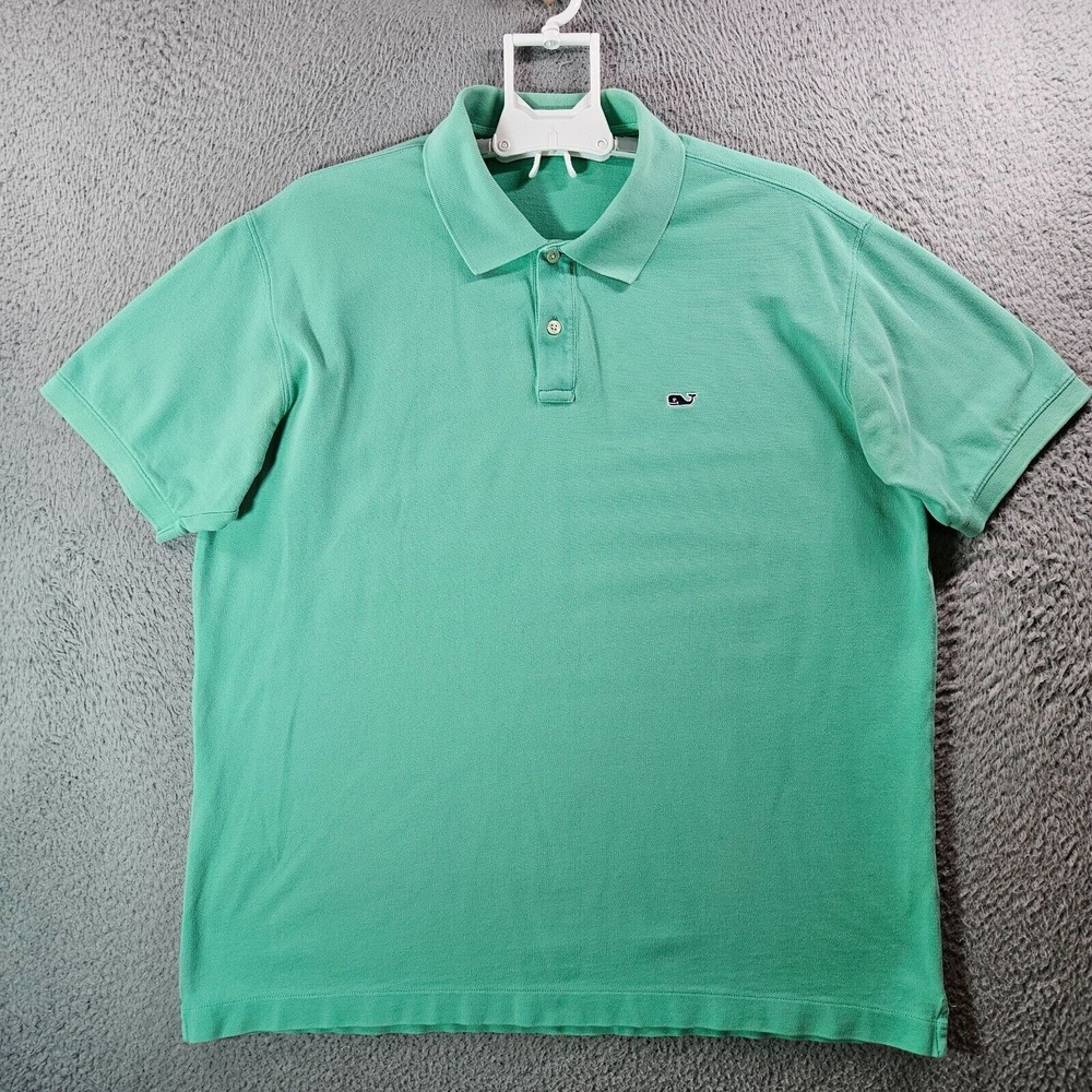 Vineyard Vines Polo‎ Shirt Men Large Short Sleeve Green Cotton